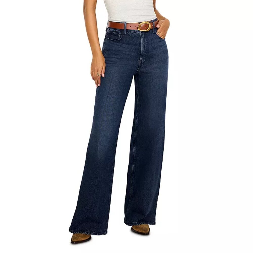 Good American Good Skate GSK220T High Rise Loose Wide Leg Denim Jeans 4 NWT $189